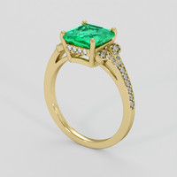 2.09 Ct. Emerald Ring, 18K Yellow Gold 2