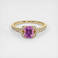 1.30 Ct. Pinkish Purple Sapphire Ring, 18K Yellow Gold 1
