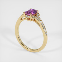 1.30 Ct. Pinkish Purple Sapphire Ring, 18K Yellow Gold 2