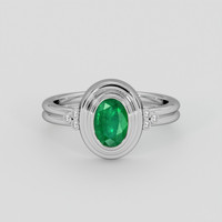 0.80 Ct. Emerald Ring, Platinum 950 1