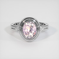 2.19 Ct. Peach Sapphire Ring, Platinum 950 1