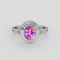 2.02 Ct. Purplish Pink Sapphire Ring, Platinum 950 1