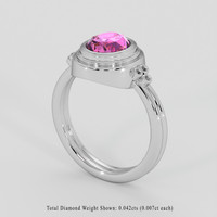 2.02 Ct. Purplish Pink Sapphire Ring, Platinum 950 2