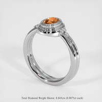 0.69 Ct. Yellowish Orange Sapphire Ring, Platinum 950 2