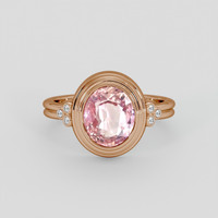 3.37 Ct. Padparadscha Sapphire Ring, 14K Rose Gold 1