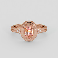 1.20 Ct. Padparadscha Sapphire Ring, 14K Rose Gold 1