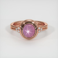 2.88 Ct. Reddish Pink Sapphire Ring, 18K Rose Gold 1