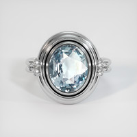 4.06 Ct. Sapphire Ring, 14K White Gold 1