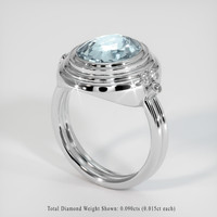 4.06 Ct. Sapphire Ring, 14K White Gold 2