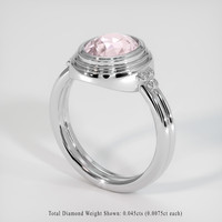 2.19 Ct. Peach Sapphire Ring, 14K White Gold 2
