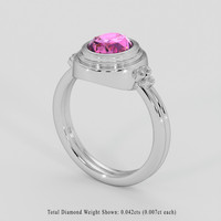 2.02 Ct. Purplish Pink Sapphire Ring, 14K White Gold 2