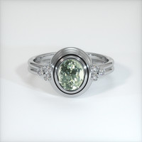 1.26 Ct. Green Sapphire Ring, 14K White Gold 1