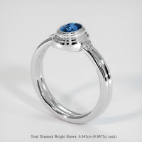 1.17 Ct. Sapphire Ring, 18K White Gold 2
