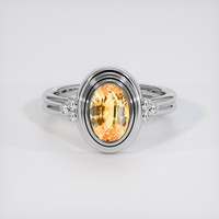 2.00 Ct. Padparadscha Sapphire Ring, 18K White Gold 1