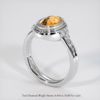 2.00 Ct. Padparadscha Sapphire Ring, 18K White Gold 2