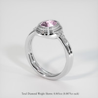 0.91 Ct. Pink Sapphire Ring, 18K White Gold 2