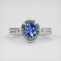 1.23 Ct. Sapphire Ring, 18K White Gold 1