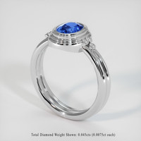 1.23 Ct. Sapphire Ring, 18K White Gold 2
