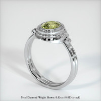 1.11 Ct. Yellowish Green Sapphire Ring, 18K White Gold 2