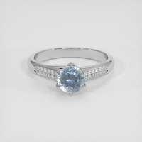 1.17 Ct. Bluish Green Sapphire Ring, Platinum 950 1
