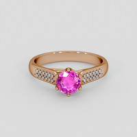 0.86 Ct. Pink Sapphire Ring, 18K Rose Gold 1