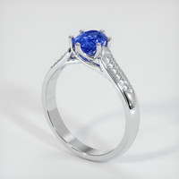 0.76 Ct. Sapphire Ring, 14K White Gold 2