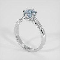 1.17 Ct. Bluish Green Sapphire Ring, 14K White Gold 2