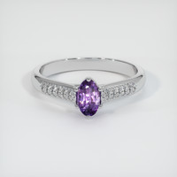 0.32 Ct. Sapphire Ring, 14K White Gold 1