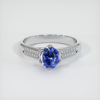0.76 Ct. Sapphire Ring, 18K White Gold 1