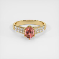 1.12 Ct. Padparadscha Sapphire Ring, 14K Yellow Gold 1