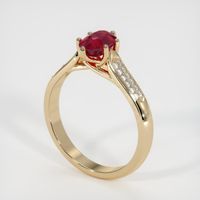 1.02 Ct. Ruby Ring, 14K Yellow Gold 2