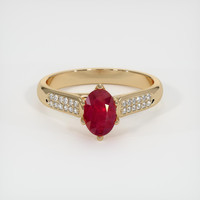 1.02 Ct. Ruby Ring, 18K Yellow Gold 1