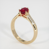 1.02 Ct. Ruby Ring, 18K Yellow Gold 2