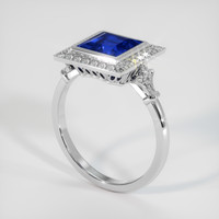 2.19 Ct. Blue Sapphire Ring, Platinum 950 2