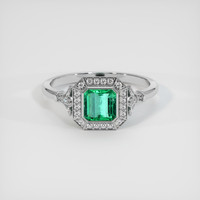 0.92 Ct. Emerald Ring, Platinum 950 1