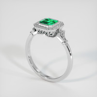 0.92 Ct. Emerald Ring, Platinum 950 2