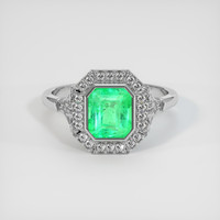 1.45 Ct. Emerald Ring, Platinum 950 1