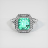 2.04 Ct. Emerald Ring, Platinum 950 1