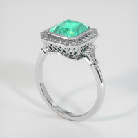 2.04 Ct. Emerald Ring, Platinum 950 2