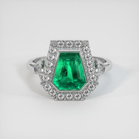 1.50 Ct. Emerald Ring, Platinum 950 1