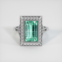 3.72 Ct. Emerald Ring, Platinum 950 1