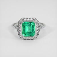 2.10 Ct. Emerald Ring, Platinum 950 1