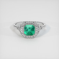 0.93 Ct. Emerald Ring, Platinum 950 1