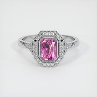 0.86 Ct. Pink Sapphire Ring, Platinum 950 1
