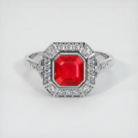 1.27 Ct. Ruby Ring, Platinum 950 1