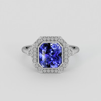 3.36 Ct. Purplish Blue Sapphire Ring, Platinum 950 1