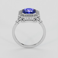 3.36 Ct. Purplish Blue Sapphire Ring, Platinum 950 3