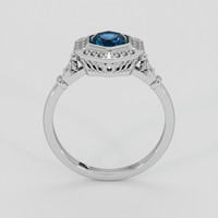 1.09 Ct. Greenish Blue Sapphire Ring, Platinum 950 3