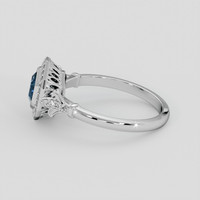 1.09 Ct. Greenish Blue Sapphire Ring, Platinum 950 4