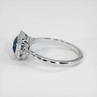 2.04 Ct. Greenish Blue Sapphire Ring, Platinum 950 4